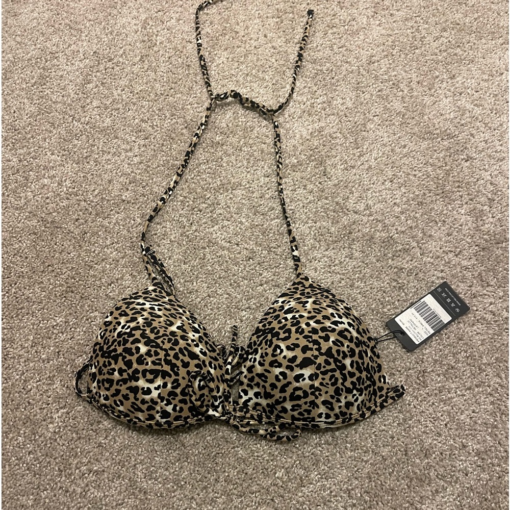 Leopard print swim top